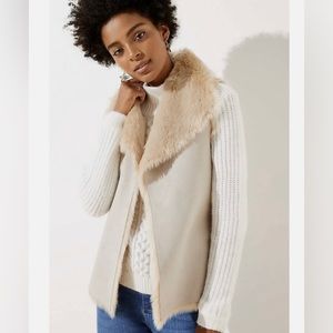 Ann Taylor Reversible Shearling Fur Vest